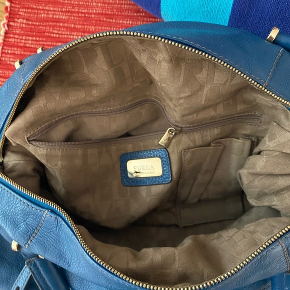 Furla teal leather satchel purse - Picture 10 of 12